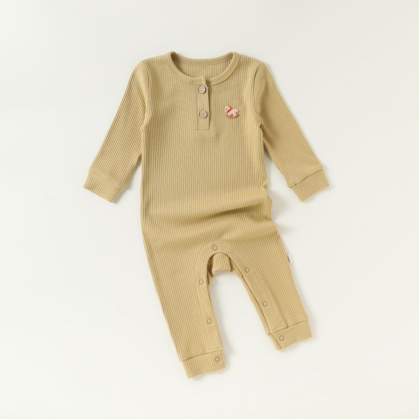 Spring Arrival Baby Unisex Long Sleeves Cartoon Horse Pattern Rompers, MyKids-USA®, Baby One-Pieces, MyKids-USA - Size/Age - 66 (3-6M) - Color - Yellow -  -  - TR2602021414-F.