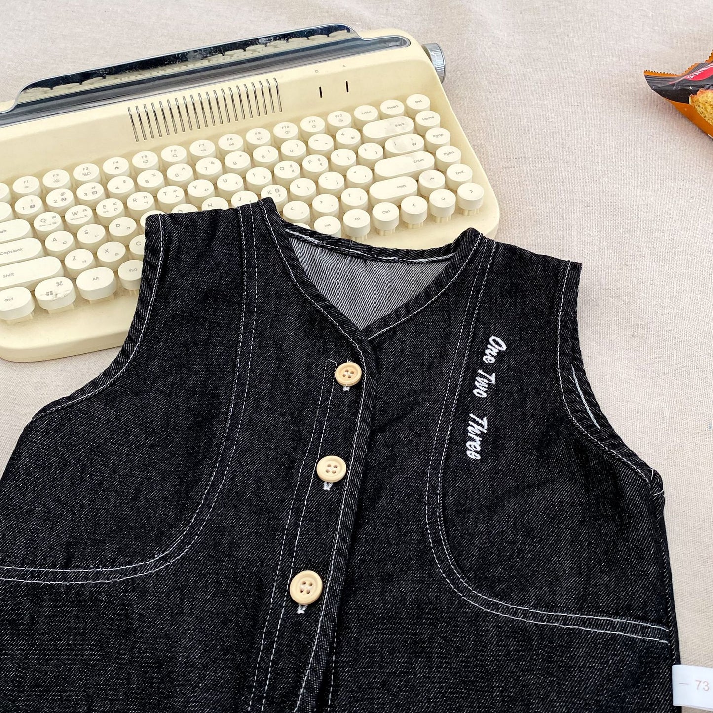 MyKids-USA® Hot Selling Autumn Baby Kids Boys Long Sleeves Dots Pattern Top, Denim Vest and Jeans Set