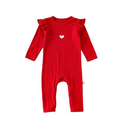 Autumn Arrival Baby Unisex Long Sleeves Casual Simple Pattern Rompers, MyKids-USA®, Baby One-Pieces, MyKids-USA - Size/Age - 66 (3-6M) - Color - Red -  -  - TR2508282302-C