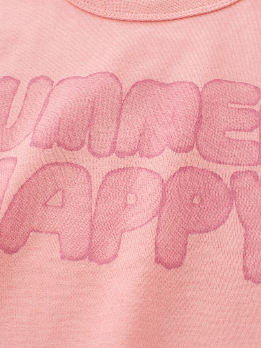 Summer Girls’ Letters Pattern T-shirt in European and American Style