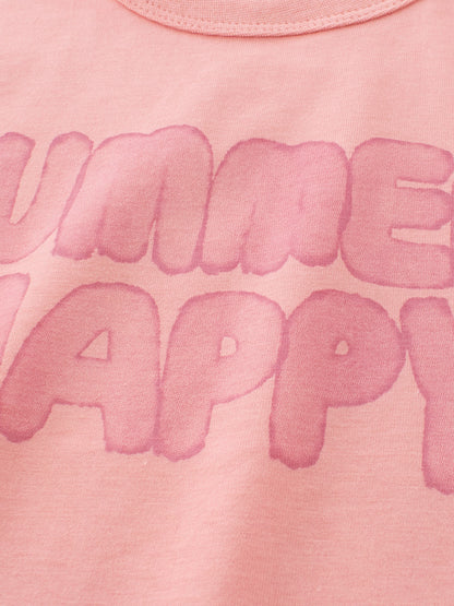 Summer Girls’ Letters Pattern T-shirt in European and American Style