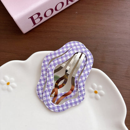 Collection of 2 Purple Pattern Hair Clips, MyKids-USA®, Hair Pins, Claws & Clips, MyKids-USA - Size/Age - Average Size (0-12Y） - Color - Purple -  -  - TR2605061641-D.