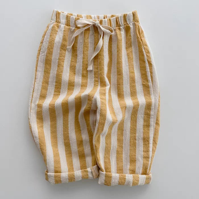 Summer Hot Selling Baby Unisex Breathable Thin Striped Loose Comfortable Pants