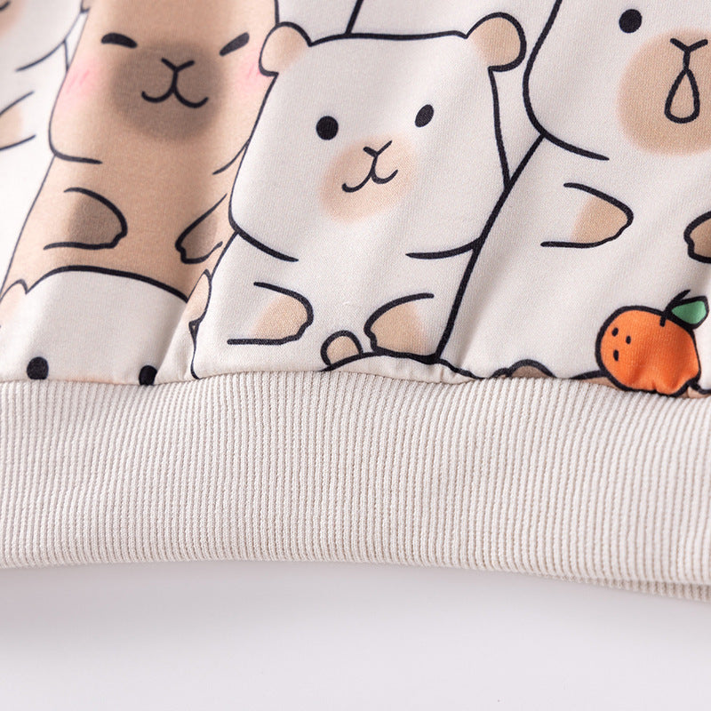 Spring and Autumn Girls Cartoon Pattern Long Sleeves Top and Plain Pants Clothing Set, MyKids-USA®, Baby & Toddler Outfits, MyKids-USA -  -  -  -  -  -  - 