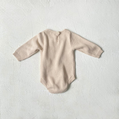 Arrival Autumn and Winter Baby Unisex Simple Solid Color Pattern Long Sleeves Knitted Bodysuit