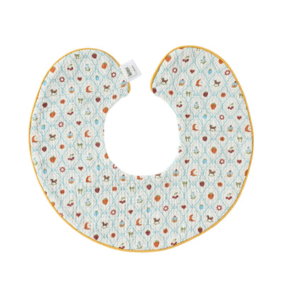 Adorable Fruits Cartoon Pattern Snap-on Round Shaped Bib, MyKids-USA®, Bibs, MyKids-USA - Size/Age - S (0-1Y) - Color - Light Green -  -  - TR2605202207-C.