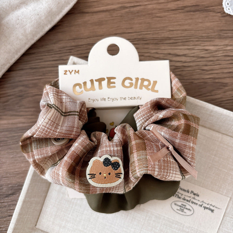 Collection of 2 Versatile Casual Plaid Pattern Hair Ties