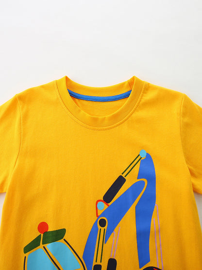 Arrival Summer Baby Kids Boys Short Sleeves Cartoon Pattern T-shirt and Shorts Clothing Set