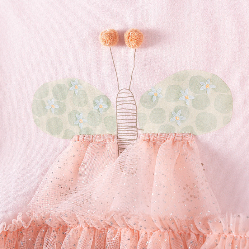 Autumn Arrival Butterfly Pattern Long Sleeves Crew Neck Dress for Stylish Girls, MyKids-USA®, Baby & Toddler Dresses, MyKids-USA -  -  -  -  -  -  - 