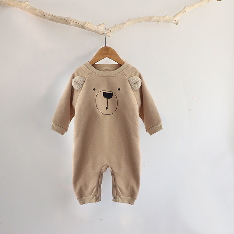 Autumn and Spring Arrival Baby Unisex Long Sleeves Teddy Bear Pattern Cute Rompers, MyKids-USA®, Baby One-Pieces, MyKids-USA - Size/Age - 66 (3-6M) - Color - Apricot -  -  - TR2601221733-A.