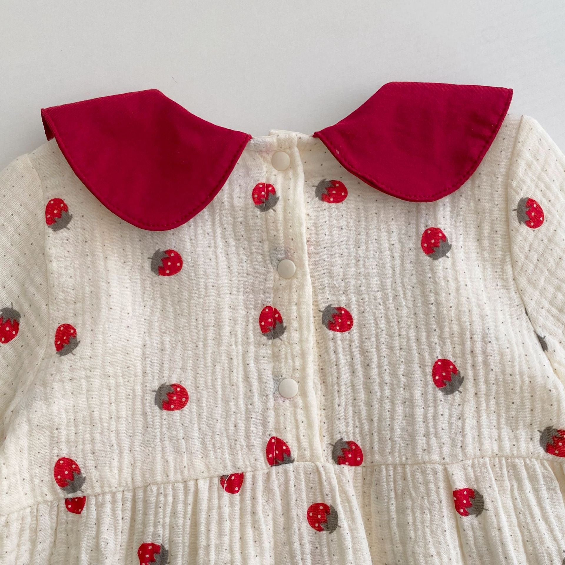 Autumn Arrival Baby Girls Long Sleeves Strawberry Pattern Cute Rompers, MyKids-USA®, Baby One-Pieces, MyKids-USA -  -  -  -  -  -  - 