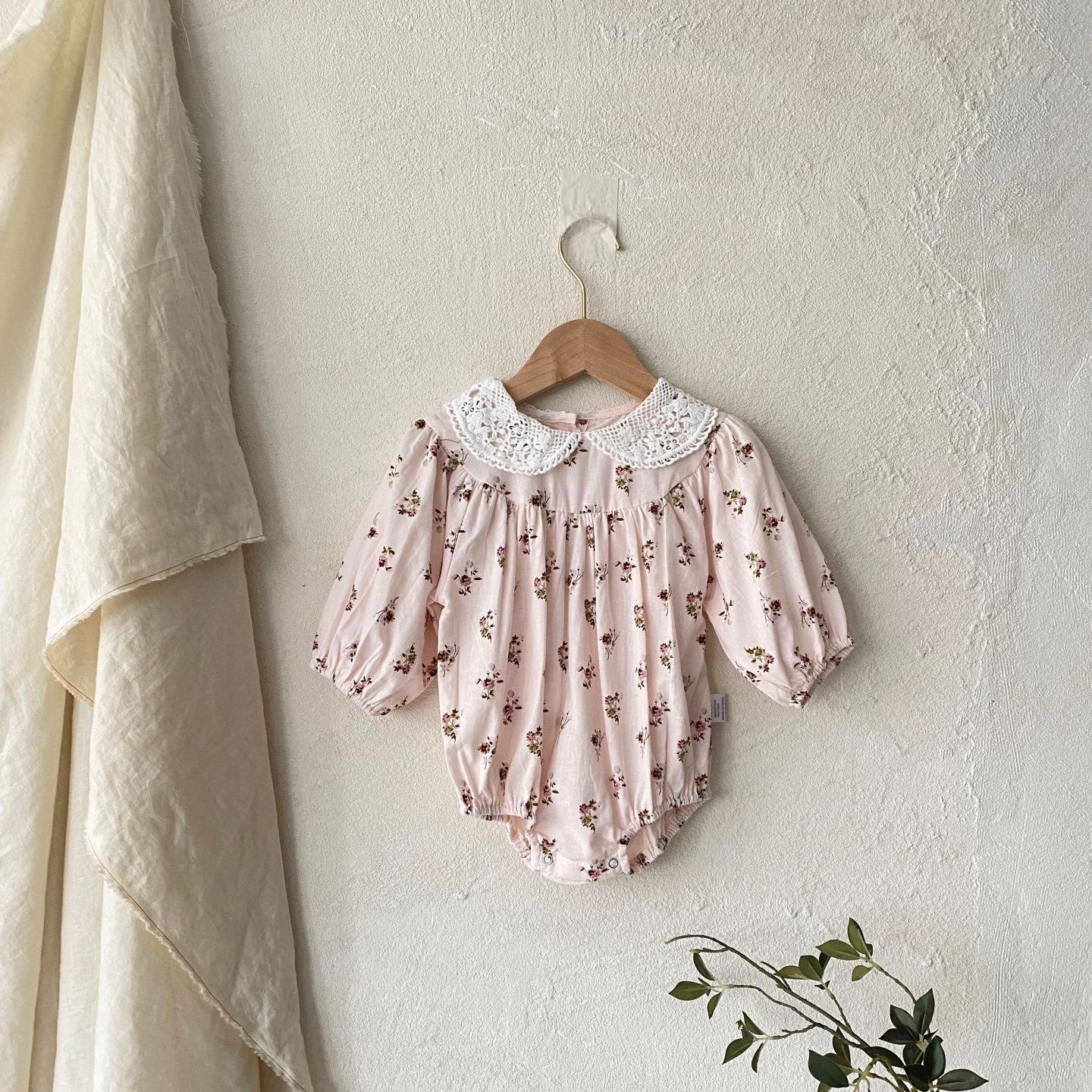 MyKids-USA® Autumn Arrival Flowers Printed Baby Kids Girls Princess Long Sleeves Onesies with Collar