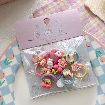 Cute Animals and Fruits Pattern Hair Tie, MyKids-USA®, Ponytail Holders, MyKids-USA - Size/Age - Average Size (0-12Y） - Color - Pink -  -  - TR2604172248-D.