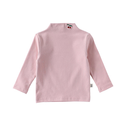Autumn and Winter Arrival Baby Kids Unisex Embroidered Pattern Turtle Neck Long Sleeves Top, MyKids-USA®, Shirts, MyKids-USA - Size/Age - 73 (6-9M) - Color - Pink -  -  - TR2509192332-D