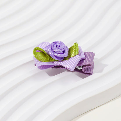 Girls’ Baby Woven Ribbon Bow Mesh Flower Hair Clip for Gentle Hair Clipping, MyKids-USA®, Hair Pins, Claws & Clips, MyKids-USA - Size/Age - Average Size (0-8Y） - Color - Navy Blue (Dark Blue) -  -  - TR2411241533-E.