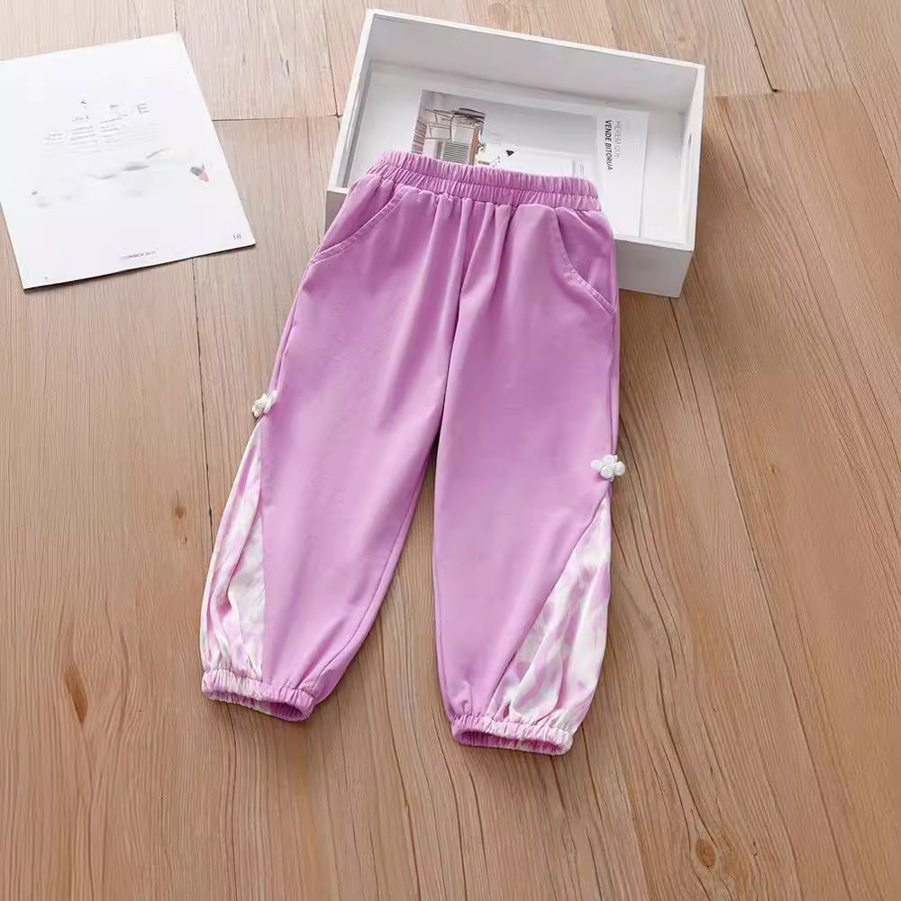 Summer Baby Kids Girls Elastic Soft Breathable Tie Dye Sportswear Pants