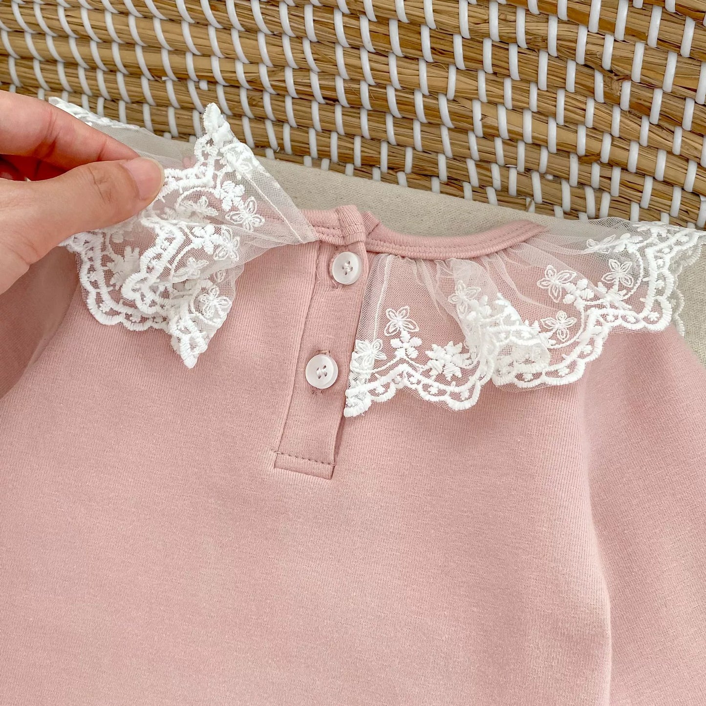 Autumn Arrival Baby Girls Color Patchwork Long Sleeves Lace Embroidered Pattern Collar Top, MyKids-USA®, Shirts, MyKids-USA -  -  -  -  -  -  - 