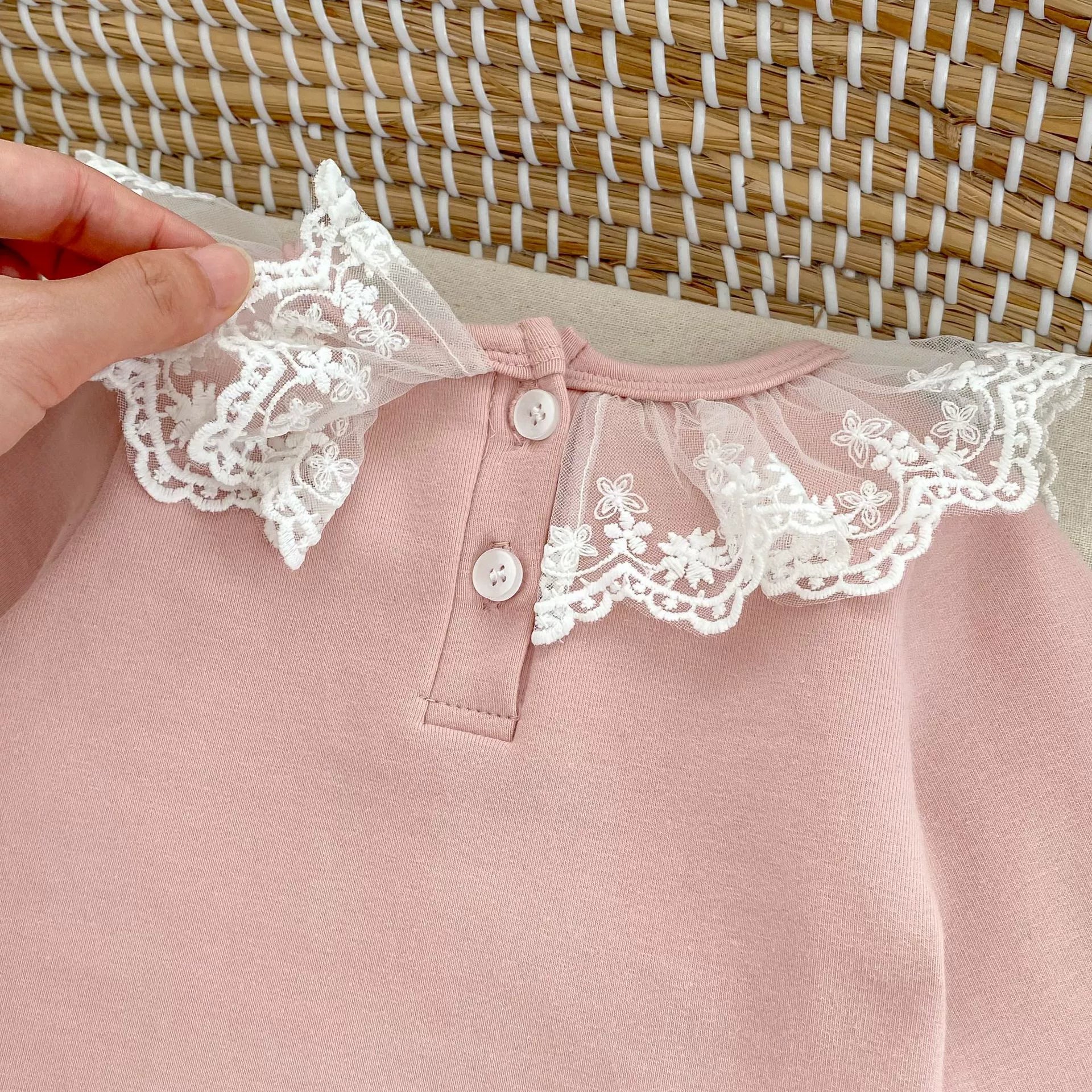 Autumn Arrival Baby Girls Color Patchwork Long Sleeves Lace Embroidered Pattern Collar Top, MyKids-USA®, Shirts, MyKids-USA -  -  -  -  -  -  - 