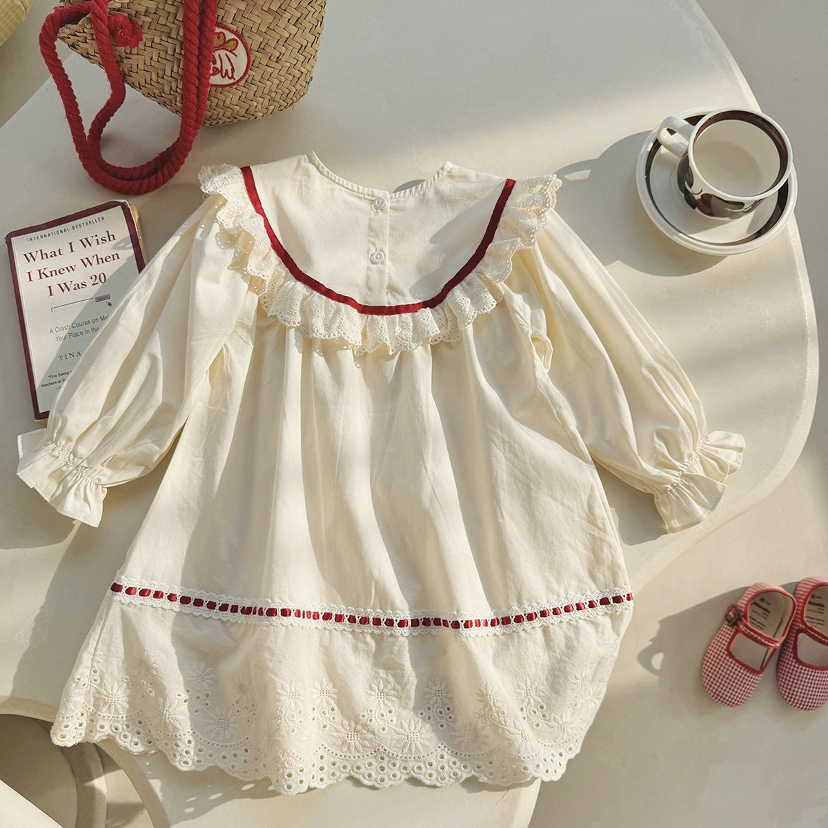 Arrival Autumn Girls Flowers Embroidery Pattern Long Sleeves Lace Trim Dress, MyKids-USA®, Baby & Toddler Dresses, MyKids-USA -  -  -  -  -  -  - 