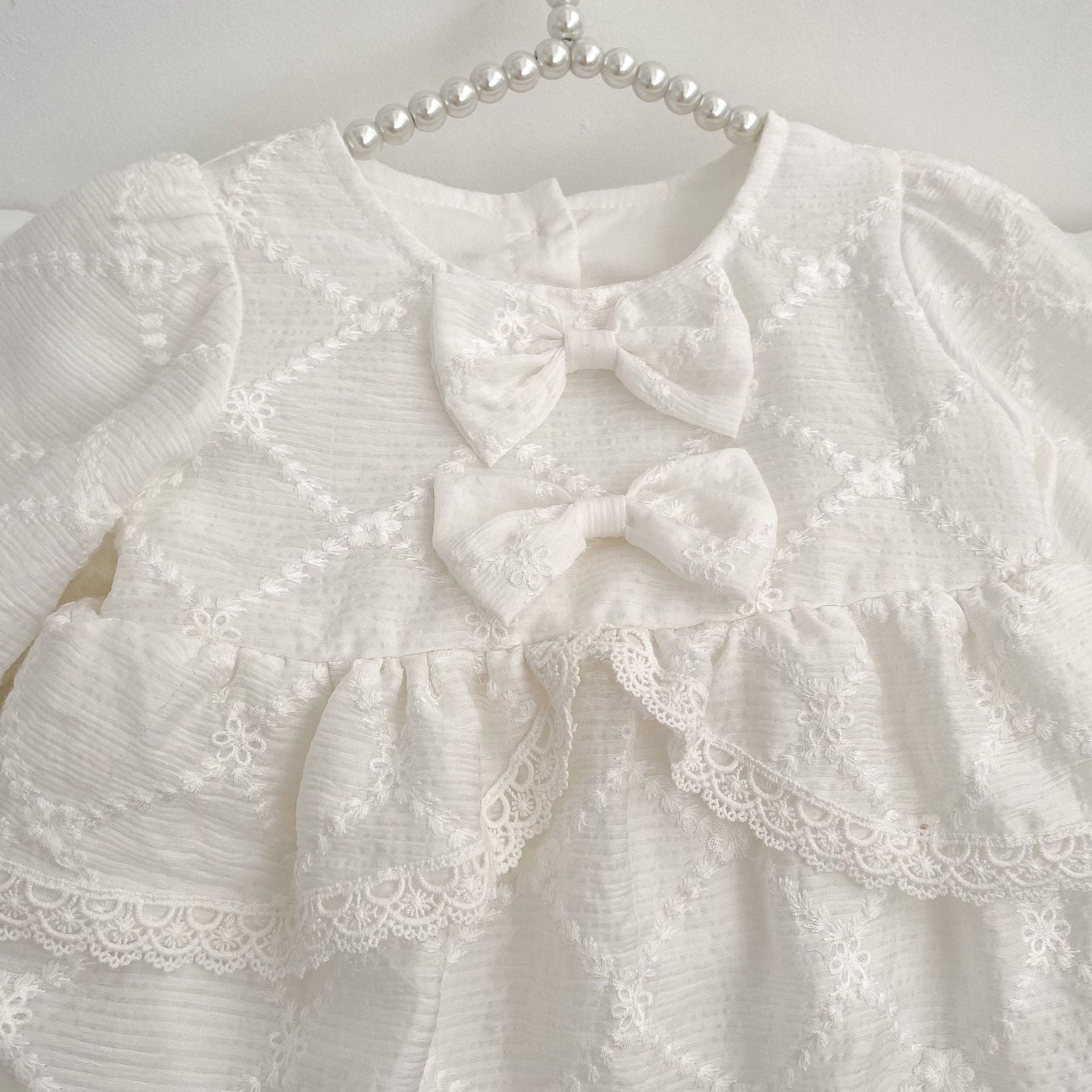 Spring Arrival Baby Girls Long Sleeves Floral Embroidered Bodysuits Onesies, MyKids-USA®, Baby One-Pieces, MyKids-USA -  -  -  -  -  -  - 