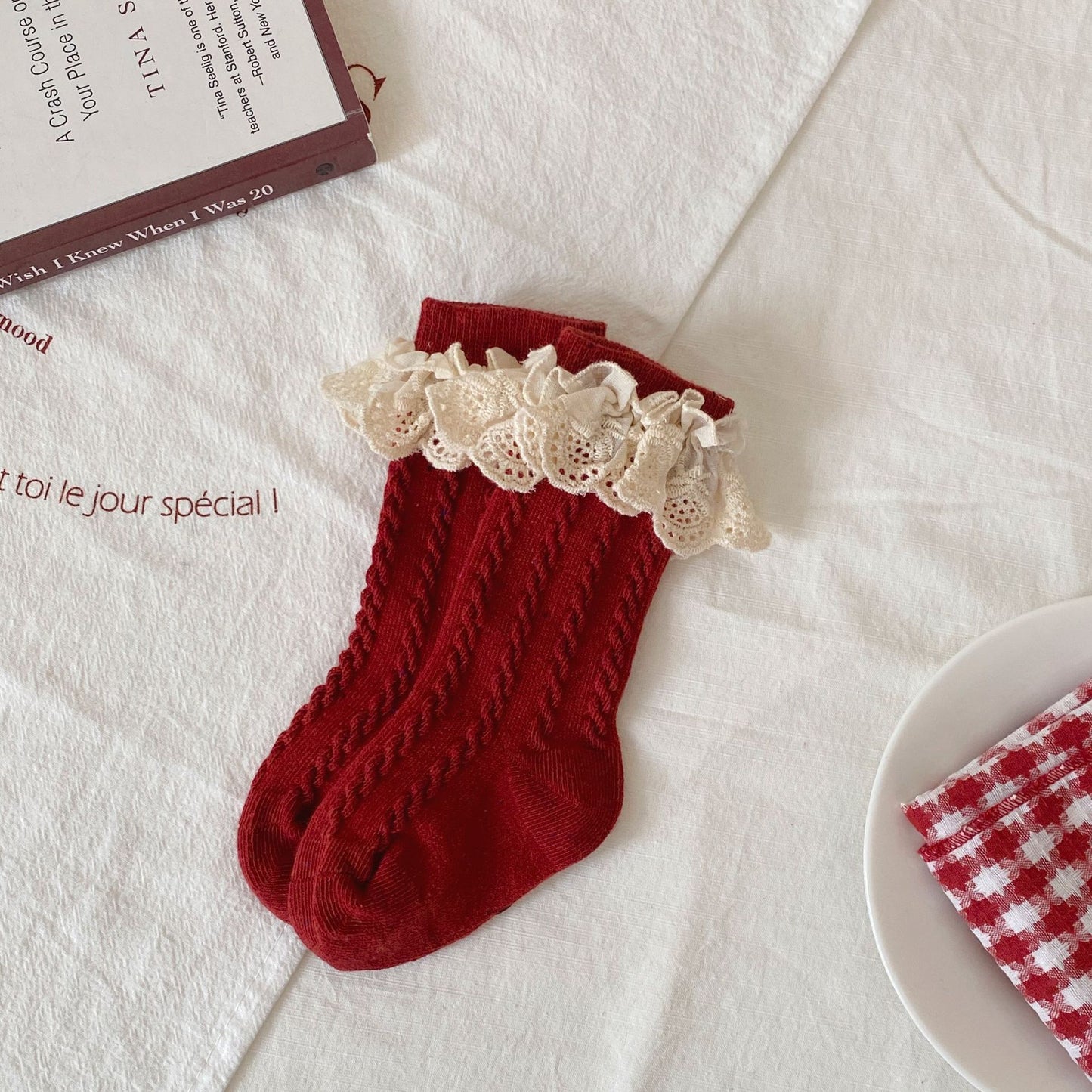 Autumn and Winter Baby Girls Breathable Simple Red Socks, MyKids-USA®, Baby & Toddler Socks & Tights, MyKids-USA - Size/Age - S (0-1Y) - Color - Colorful -  -  - TR2512101717-B.