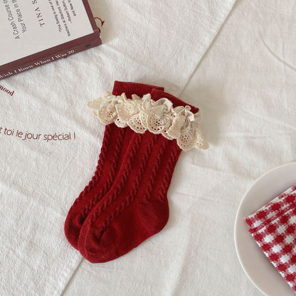 Autumn and Winter Baby Girls Breathable Simple Red Socks, MyKids-USA®, Baby & Toddler Socks & Tights, MyKids-USA - Size/Age - S (0-1Y) - Color - Colorful -  -  - TR2512101717-B.