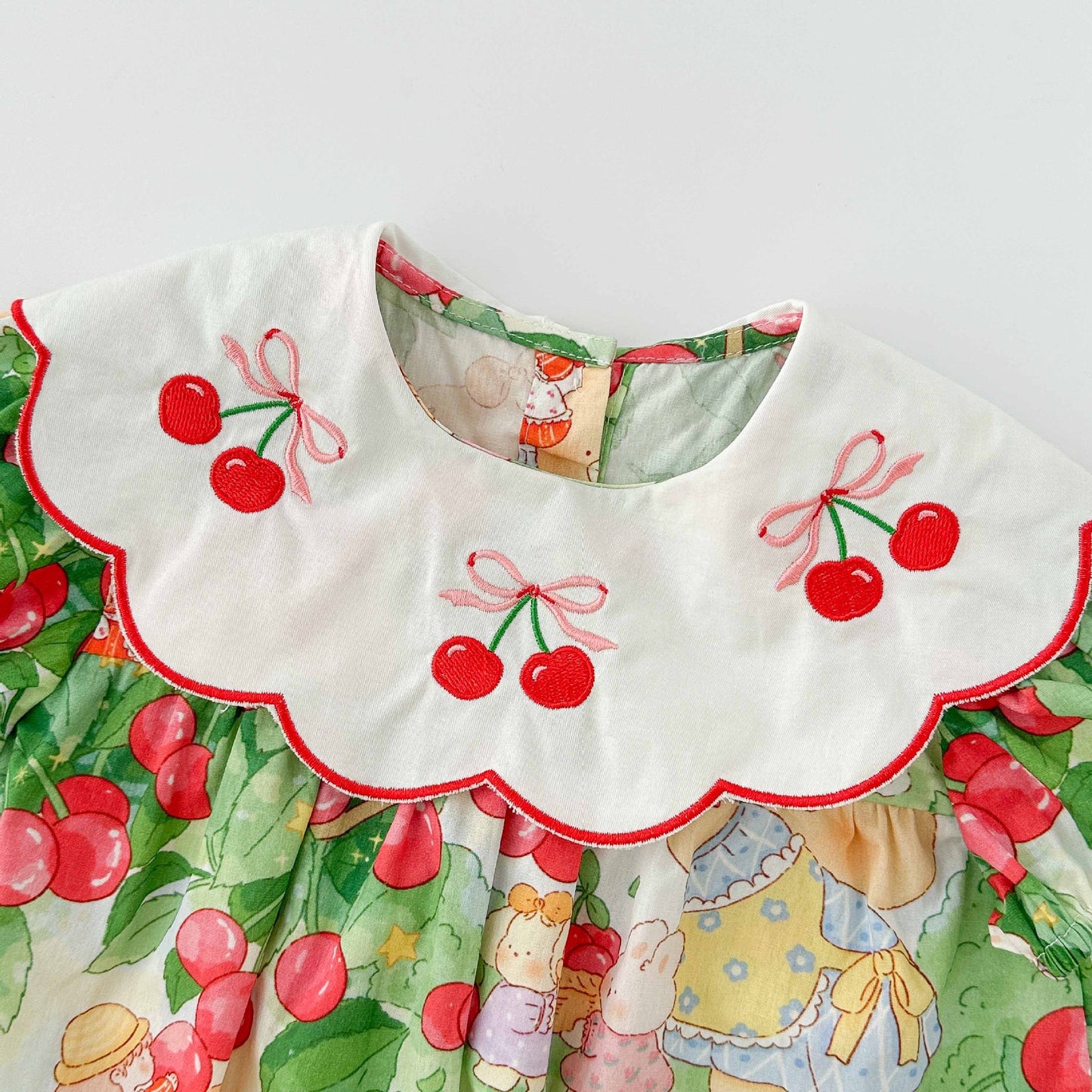 Summer Arrival Baby Girls Cute Short Sleeves Color Patchwork Cherry Pattern Onesies, MyKids-USA®, Baby One-Pieces, MyKids-USA -  -  -  -  -  -  - 