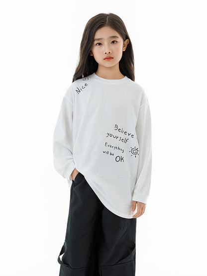 Arrival Autumn Kids Girls Long Sleeves Letters Pattern Sweatshirt and Black Pants Clothing Set