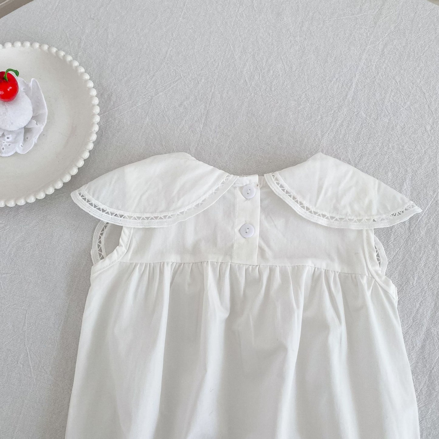 Design Summer Girls Hollow Out Flower Collar Sleeveless Onesies and Short Sleeves Dress – Sister Matching Clothing Set, MyKids-USA®, Baby & Children's Outfits, MyKids-USA -  -  -  -  -  -  - .