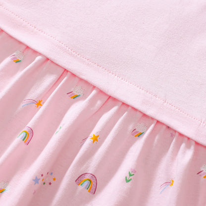 Summer Arrival Cartoon and Rainbow Pattern Short Sleeves Dress for Stylish Girls, MyKids-USA®, Baby & Toddler Dresses, MyKids-USA -  -  -  -  -  -  - 