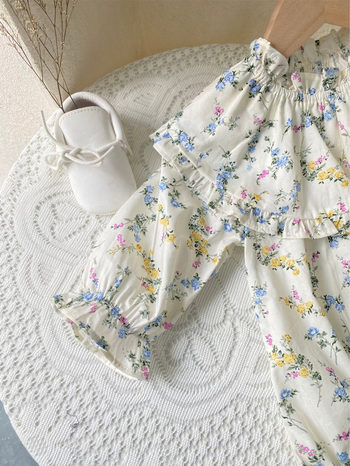 MyKids-USA® Autumn Long Sleeve Flowers Printed Baby Kids Girls Princess Bodysuit