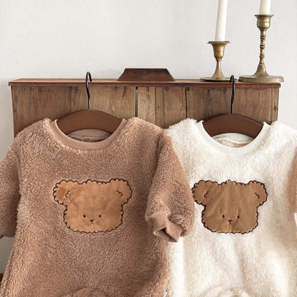 Winter Arrival Baby Unisex Long Sleeves Cute Teddy Bear Pattern Fluffy Rompers, MyKids-USA®, Baby One-Pieces, MyKids-USA -  -  -  -  -  -  - 