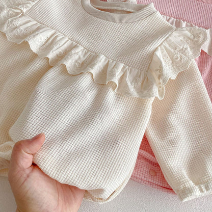 Spring Arrival Baby Girls Long Sleeves Crew Neck Waffle Grid Bodysuit, MyKids-USA®, Bodysuits, MyKids-USA -  -  -  -  -  -  - .
