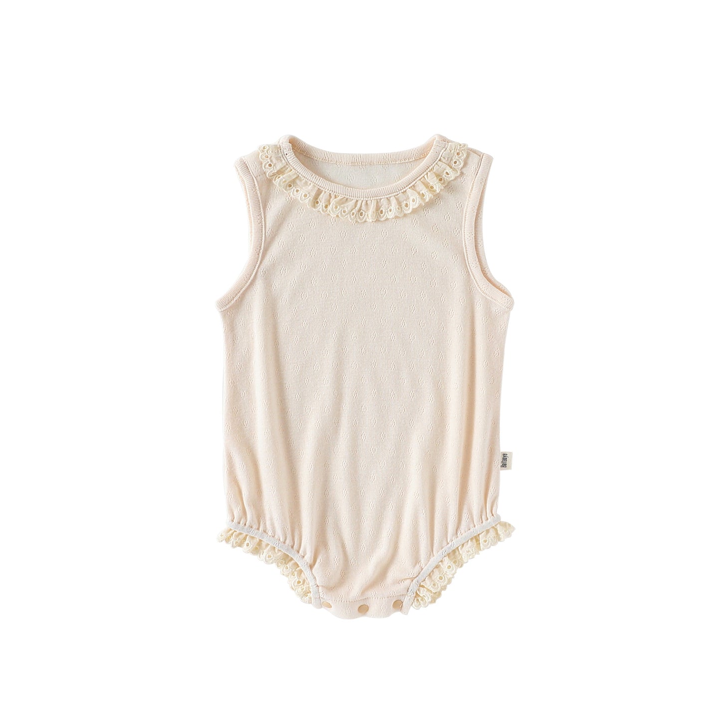 Summer Arrival Baby Girls Hollow-out Pattern Onesies Bodysuits with Collar, MyKids-USA®, Baby One-Pieces, MyKids-USA - Size/Age - 66 (3-6M) - Color - Beige -  -  - TR2505212342-A