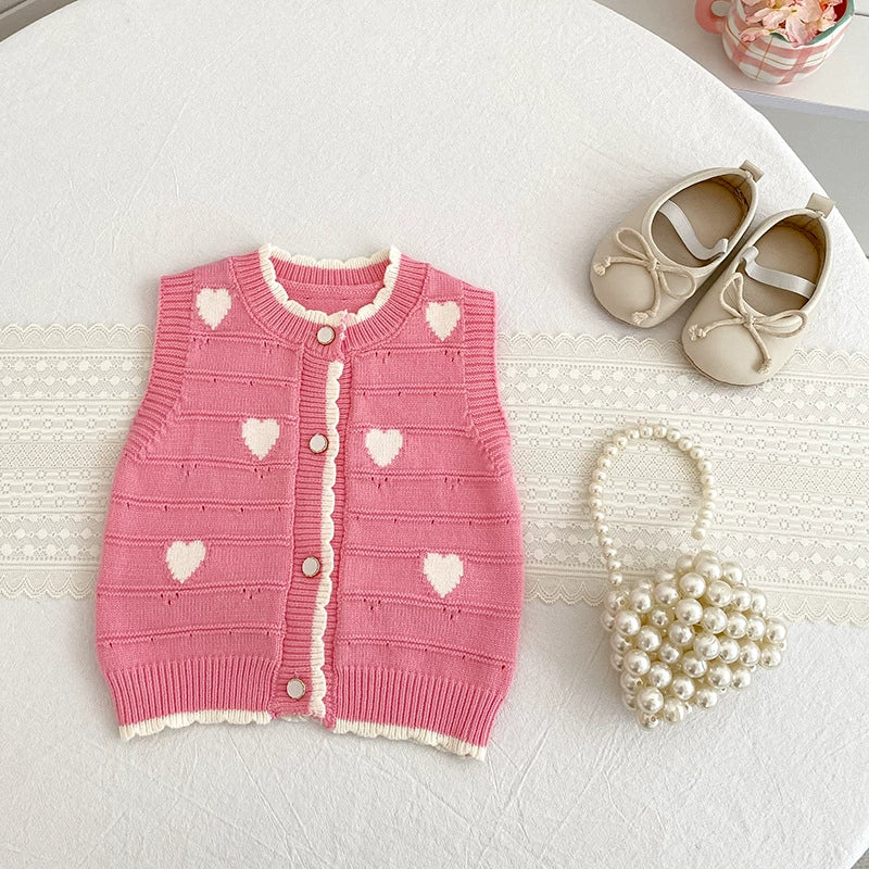 Autumn Arrival Baby Unisex Comfortable Hearts Pattern Knitted Sleeveless Vest, MyKids-USA®, Sweaters, MyKids-USA -  -  -  -  -  -  - 