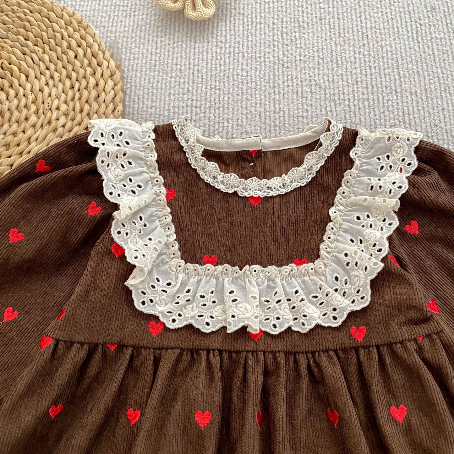 MyKids-USA® Autumn Arrival Baby Kids Girls Long Sleeves Cute Hearts Printed Dress