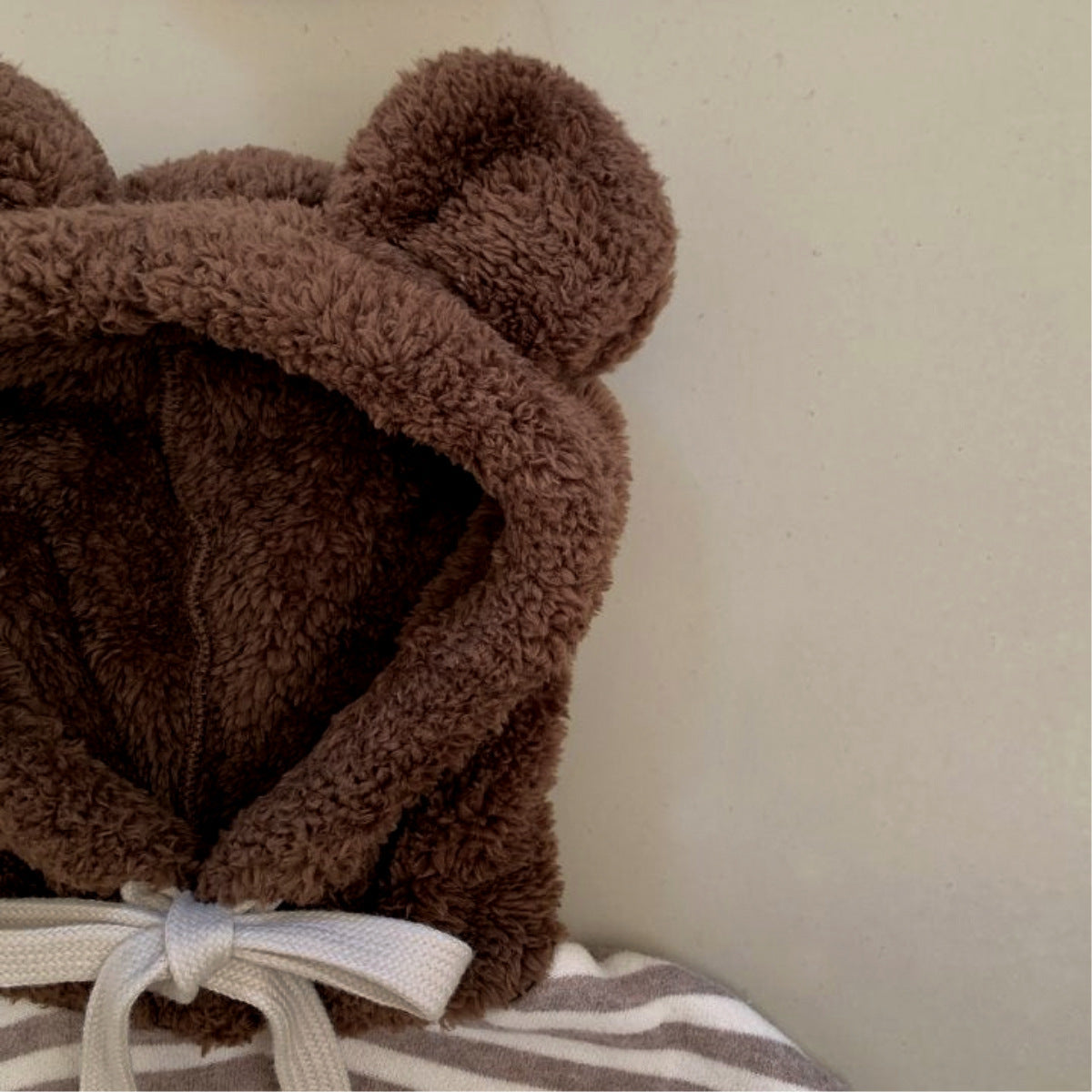 Arrival Winter and Spring Baby Unisex Striped and Teddy Bear Pattern Onesies with Fluffy Hood, MyKids-USA®, Baby One-Pieces, MyKids-USA -  -  -  -  -  -  - .