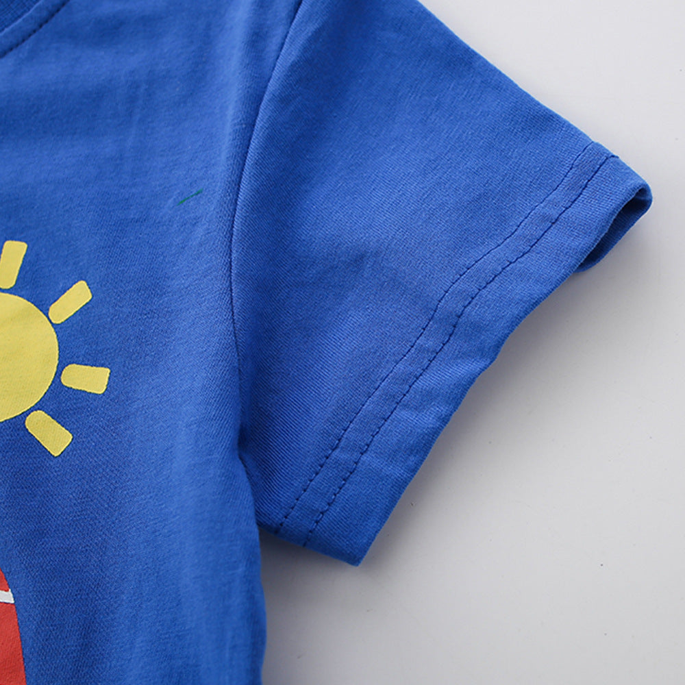 Summer Hot Selling Baby Kids Boys Short Sleeves Cartoon Animals Pattern T-shirt and Striped Shorts Clothing Set, MyKids-USA®, Baby & Children's Outfits, MyKids-USA -  -  -  -  -  -  - .