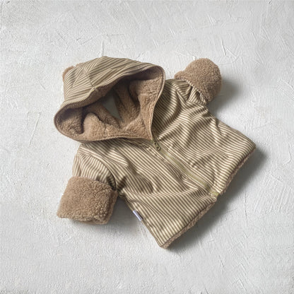 Arrival Winter Baby Kids Unisex Plaid or Striped Pattern Fleece-Lined Hoodies