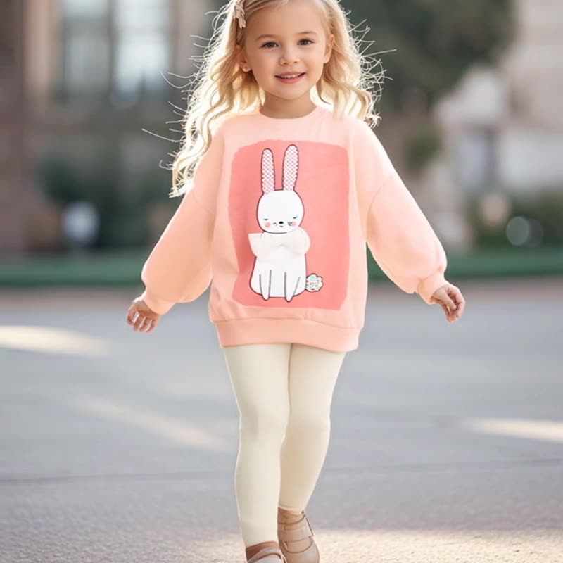 Autumn Arrival Kids Girls Animals Rabbit Cartoon Pattern Long Sleeves Top Sweatshirt, MyKids-USA®, Sweatshirts, MyKids-USA - Size/Age - 90 (12-24M) - Color - Pink -  -  - TR2507212105-A