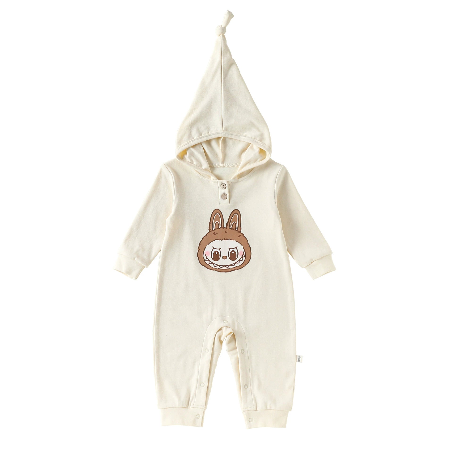 Autumn Arrival Baby Unisex Long Sleeves Cartoon Pattern Hooded Rompers, MyKids-USA®, Baby One-Pieces, MyKids-USA - Size/Age - 66 (3-6M) - Color - Beige -  -  - TR2509062156-A