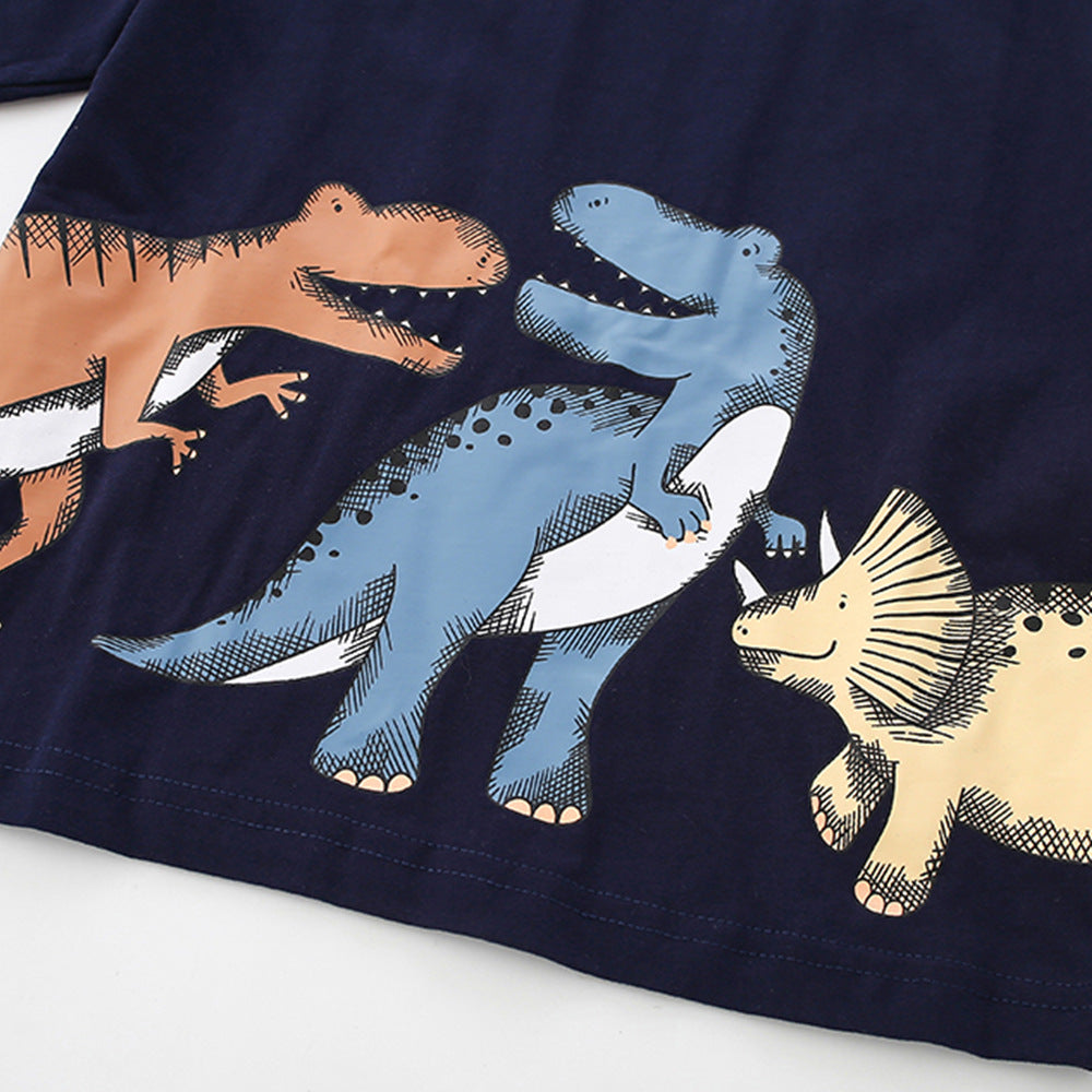 Summer Hot Selling Baby Kids Boys Short Sleeves Cartoon Animals Pattern T-shirt and Striped Shorts Clothing Set, MyKids-USA®, Baby & Children's Outfits, MyKids-USA -  -  -  -  -  -  - .
