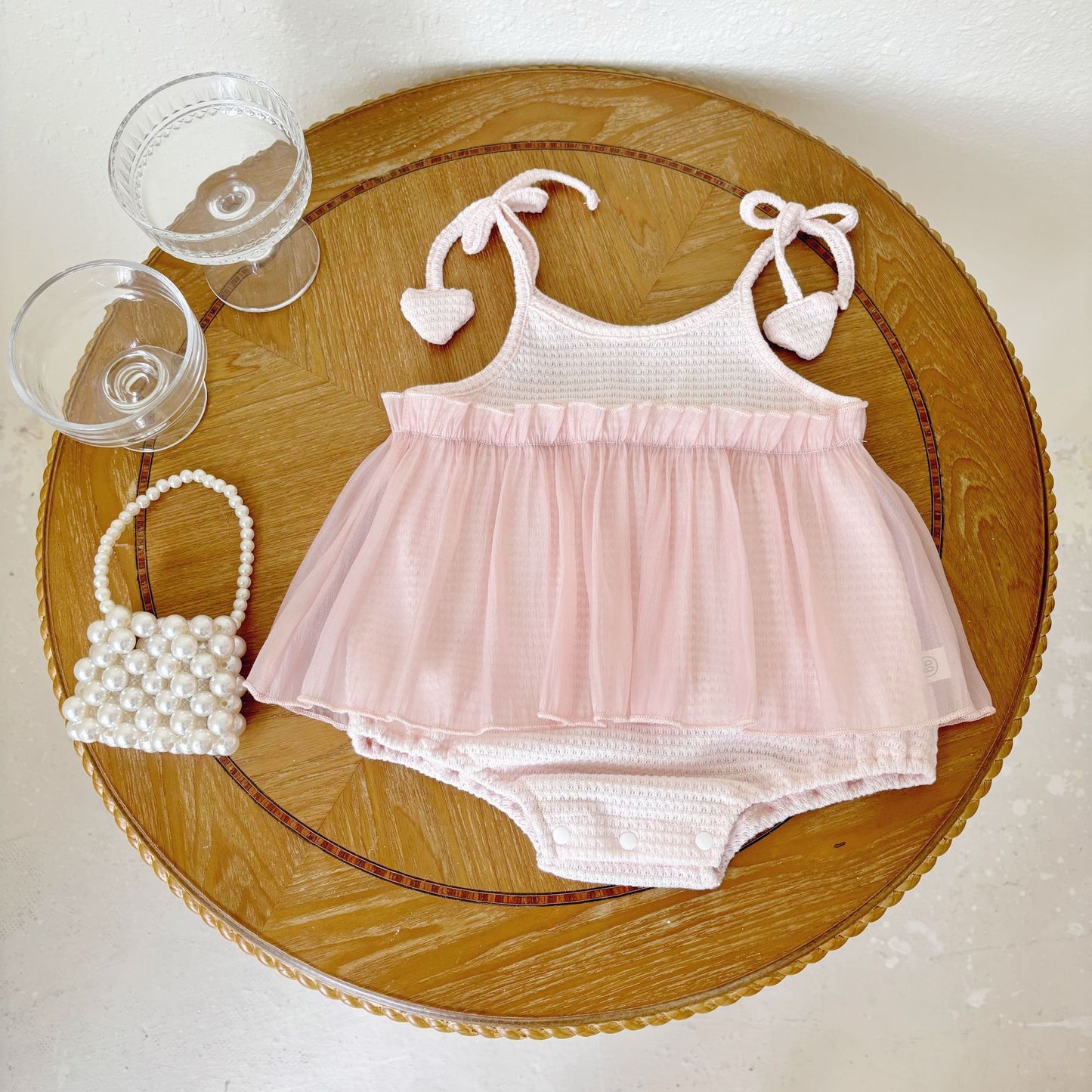 Summer Arrival Baby Girls Cute Waffle Grid Sleeveless Dress Design Strap Onesies, MyKids-USA®, Baby One-Pieces, MyKids-USA - Size/Age - 66 (3-6M) - Color - Pink -  -  - TR2504302108-B