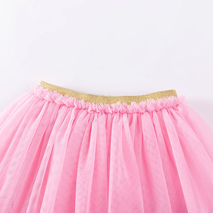 Summer Hot Selling Baby Kids Girls Short Sleeves Rainbow and Hearts Pattern T-shirt and Pink Skirt Clothing Set