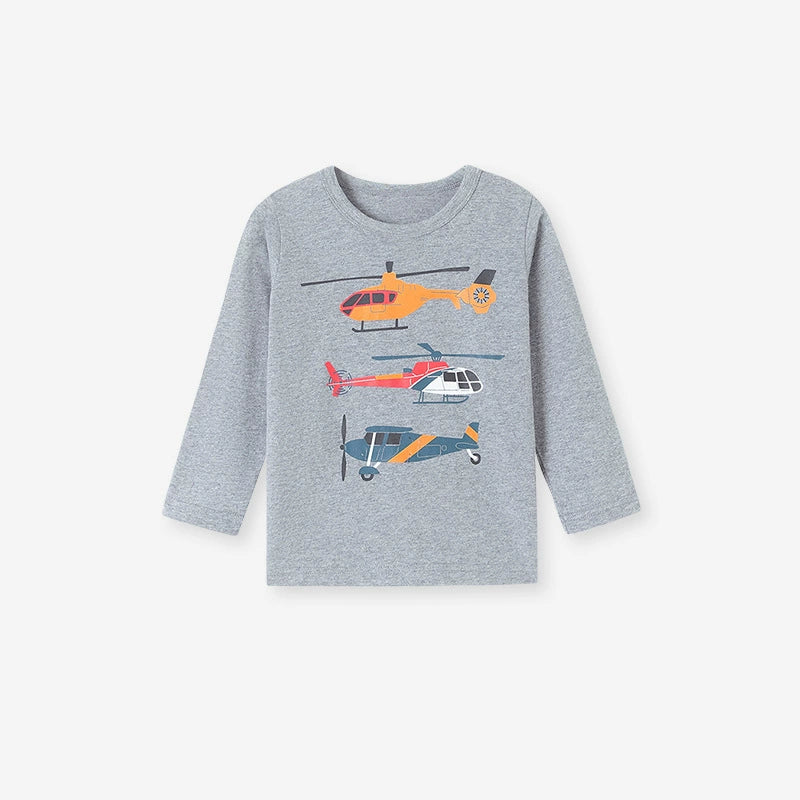 Autumn Arrival Kids Boys Aircrafts Cartoon Pattern Crew Neck Long Sleeves Top Sweatshirt, MyKids-USA®, Baby & Toddler Tops, MyKids-USA -  -  -  -  -  -  - 