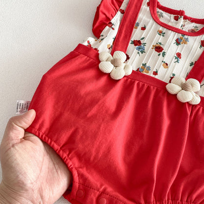 Summer Arrival Baby Girls Fly Sleeves Flowers Pattern Color Patchwork Bodysuit, MyKids-USA®, Bodysuits, MyKids-USA -  -  -  -  -  -  - .