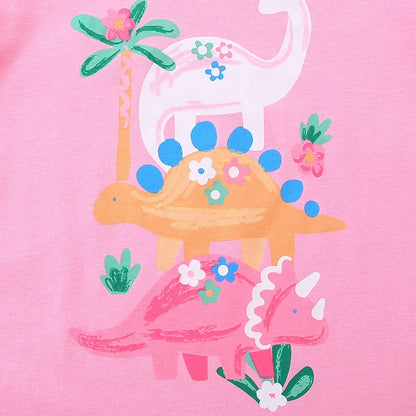 Summer Girls’ Cartoon Dinosaurs Pattern T-shirt in European and American Style, MyKids-USA®, Baby & Toddler Tops, MyKids-USA -  -  -  -  -  -  - 