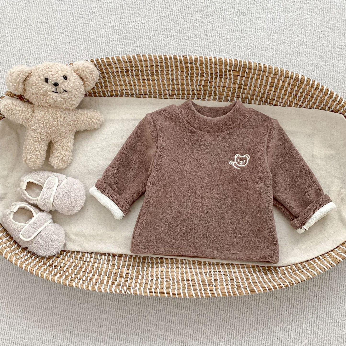 Autumn and Winter Arrival Baby Kids Unisex Long Sleeves Teddy Bear Pattern Warm Top, MyKids-USA®, Baby & Toddler Tops, MyKids-USA - Size/Age - 66 (3-6M) - Color - Brown -  -  - TR2511291820-B