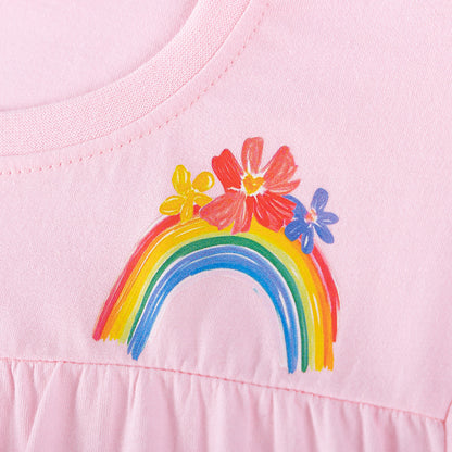 Summer Hot Selling Baby Kids Girls Short Sleeves Rainbow Pattern T-shirt and Pants Clothing Set, MyKids-USA®, Baby & Toddler Outfits, MyKids-USA -  -  -  -  -  -  - .