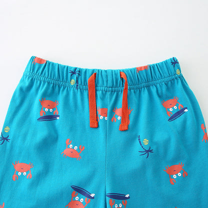 Summer Baby Kids Cartoon Crabs Pattern T-shirt and Shorts Clothing Set for Boys, MyKids-USA®, Baby & Toddler Outfits, MyKids-USA -  -  -  -  -  -  - 